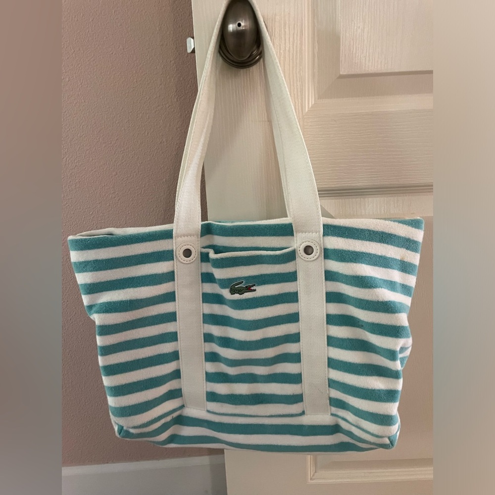 Lacoste cloth tote (great for summer/beach- machine washable!)